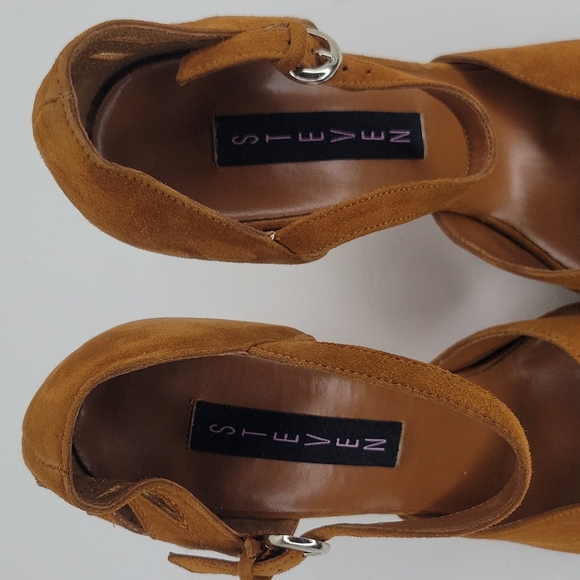 STEVEN by Steve Madden High Wedge Heel Suede Mary Janes 7M NWOT - Picture 13 of 14